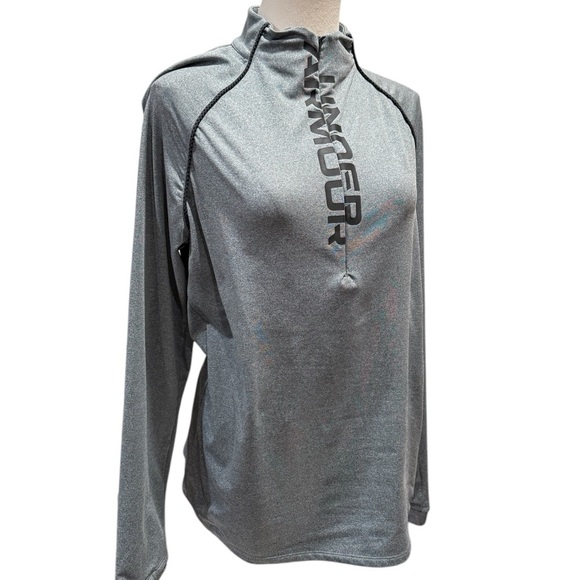 Under Armour Women's UA ColdGear 1/4 Zip Gray Baselayer Shirt Large - Picture 4 of 12